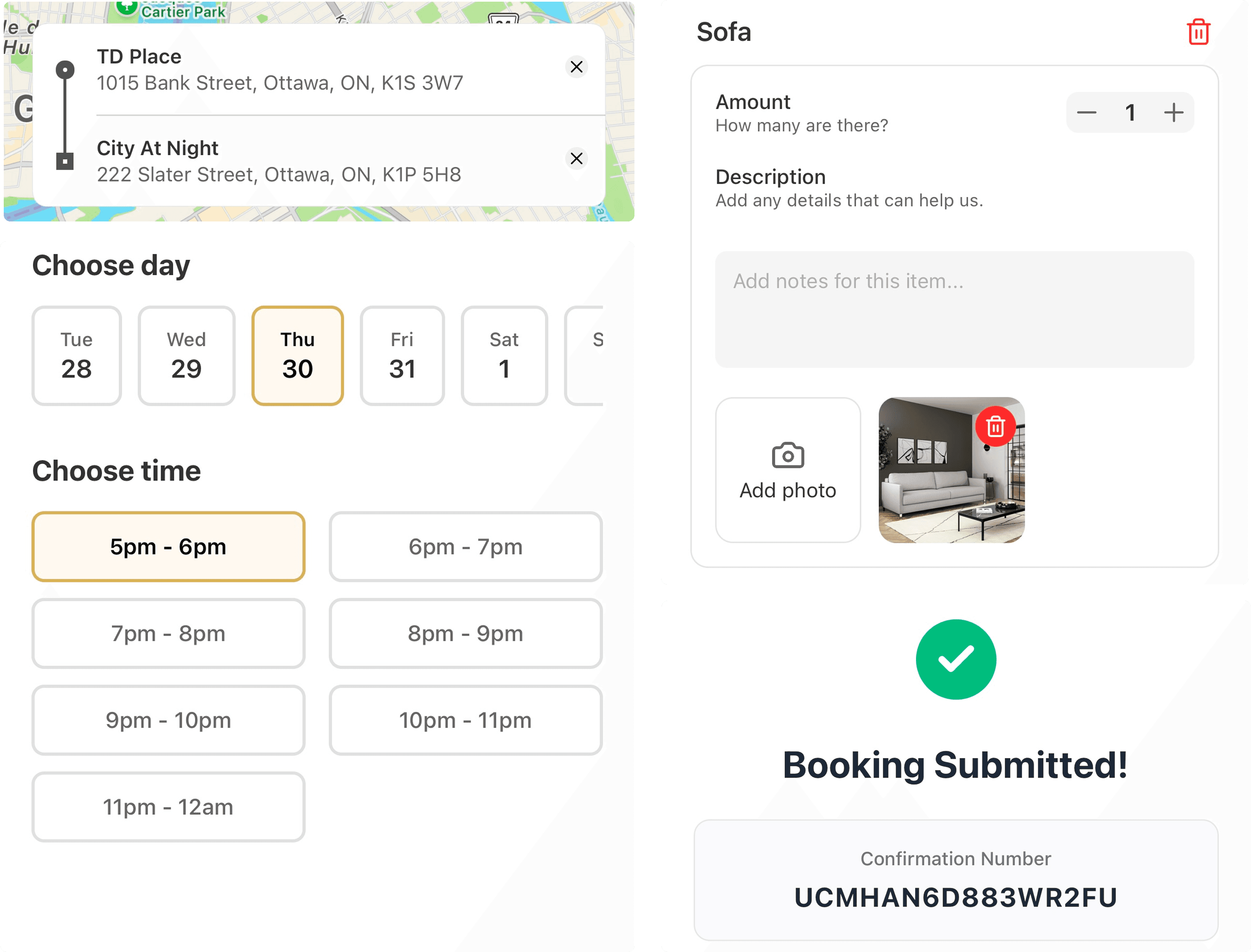 Fast booking steps screenshot